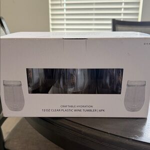 Hobby Lobby Clear Plastic Wine Tumblers - Set of 6